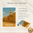 Church of Nativity - Palestine - Travel Wall Art Deco Poster Print - Art Print - Travel Art Poster