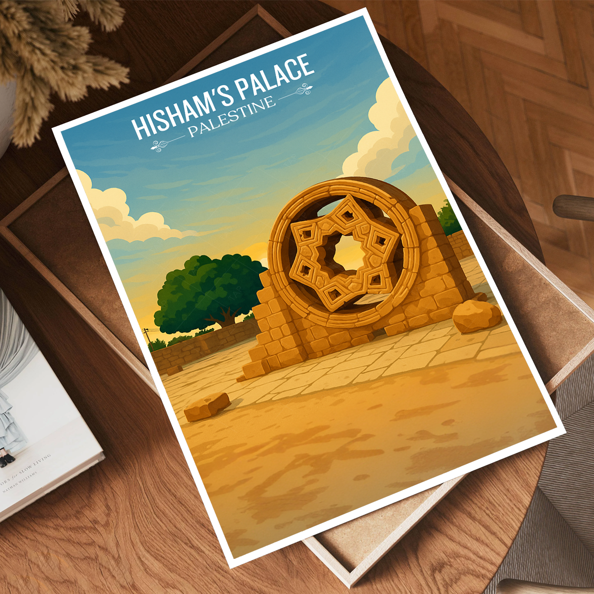 Hisham Palace - Palestine - Travel Wall Art Deco Poster Print - Art Print - Travel Art Poster