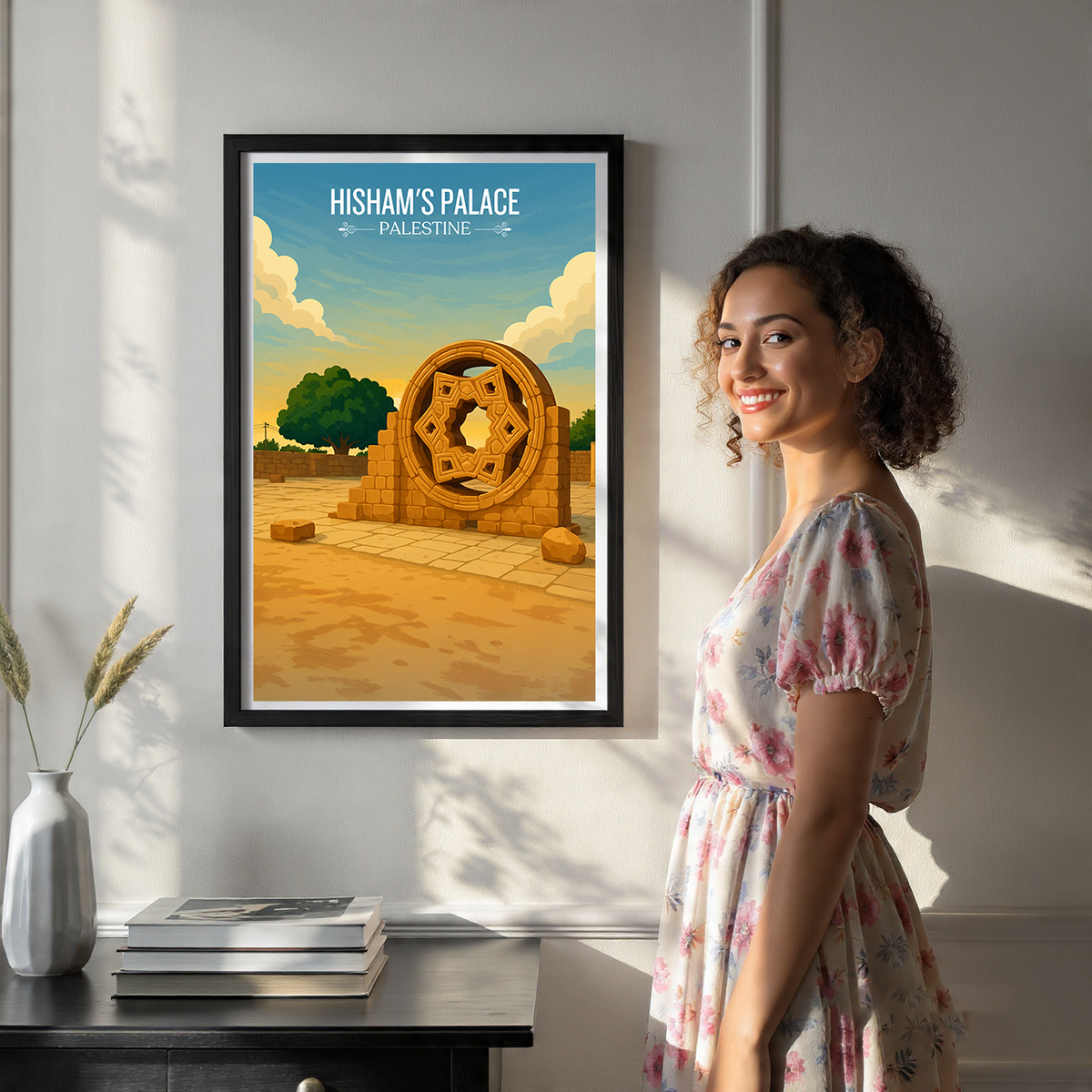 Hisham Palace - Palestine - Travel Wall Art Deco Poster Print - Art Print - Travel Art Poster