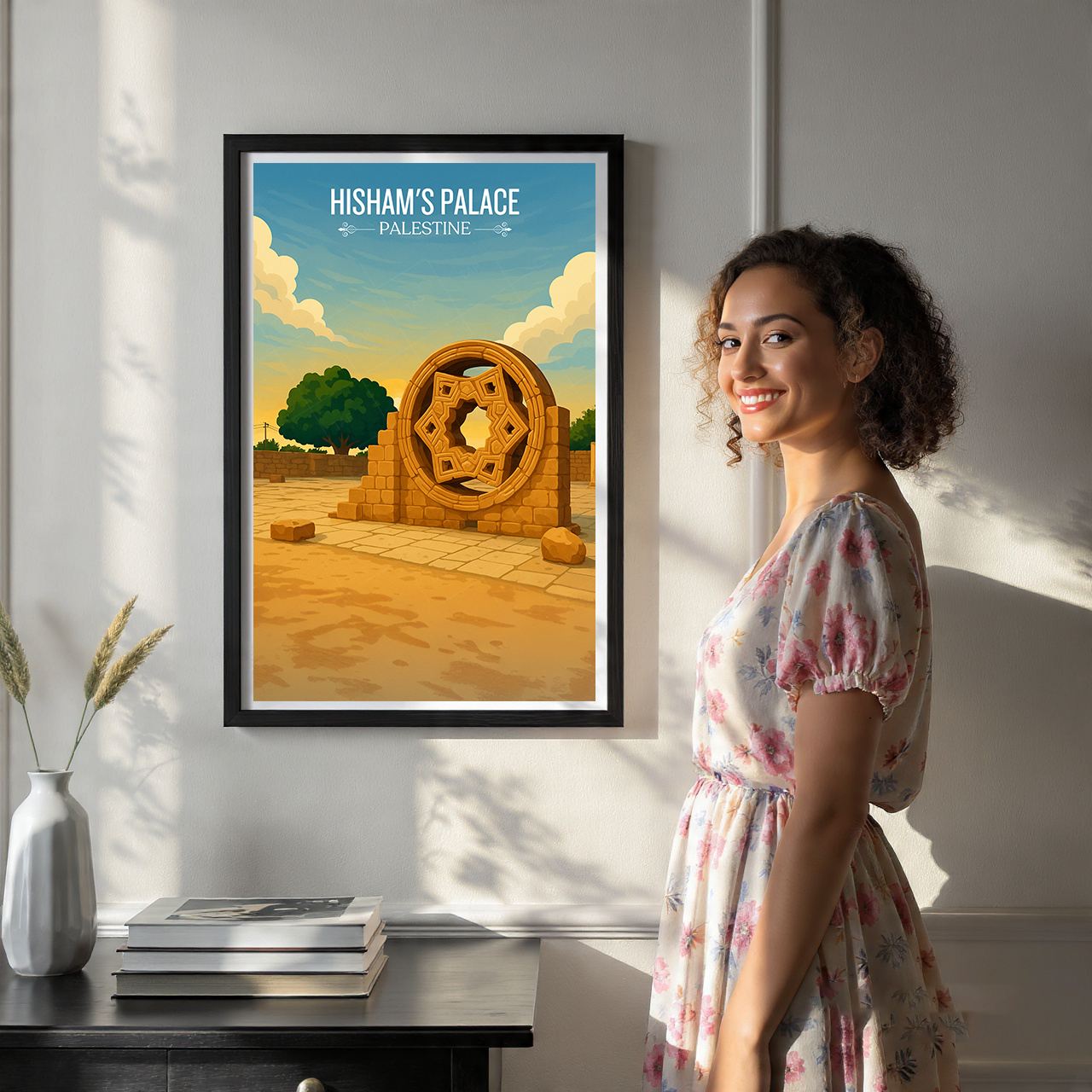 Hisham Palace - Palestine - Travel Wall Art Deco Poster Print - Art Print - Travel Art Poster