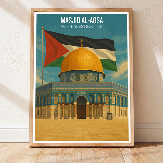 Masjid Al-Aqsa - Palestine - Travel Wall Art Deco Poster Print - Art Print - Travel Art Poster