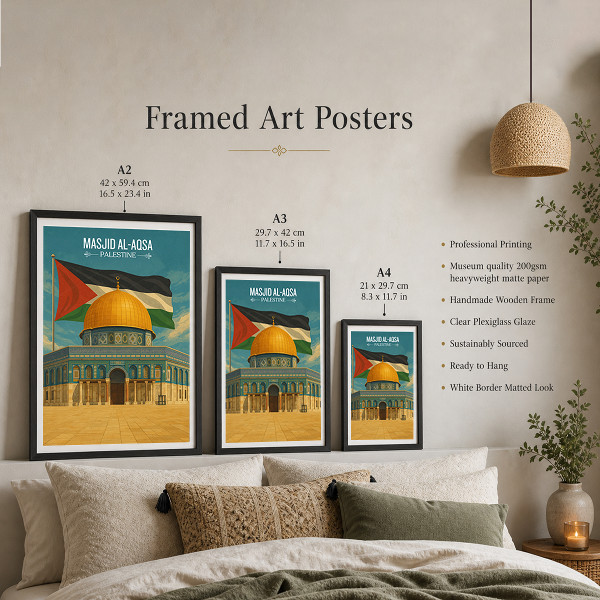 Masjid Al-Aqsa - Palestine - Travel Wall Art Deco Poster Print - Art Print - Travel Art Poster