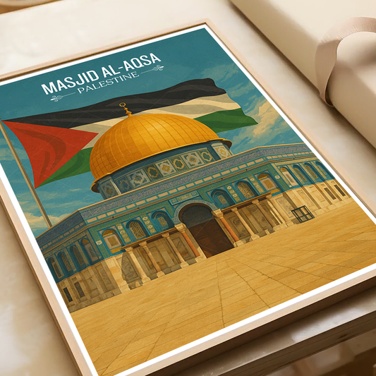 Masjid Al-Aqsa - Palestine - Travel Wall Art Deco Poster Print - Art Print - Travel Art Poster