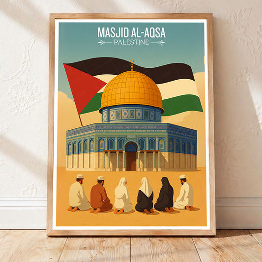 Masjid Al-Aqsa - Palestine - Travel Wall Art Deco Poster Print - Art Print - Travel Art Poster