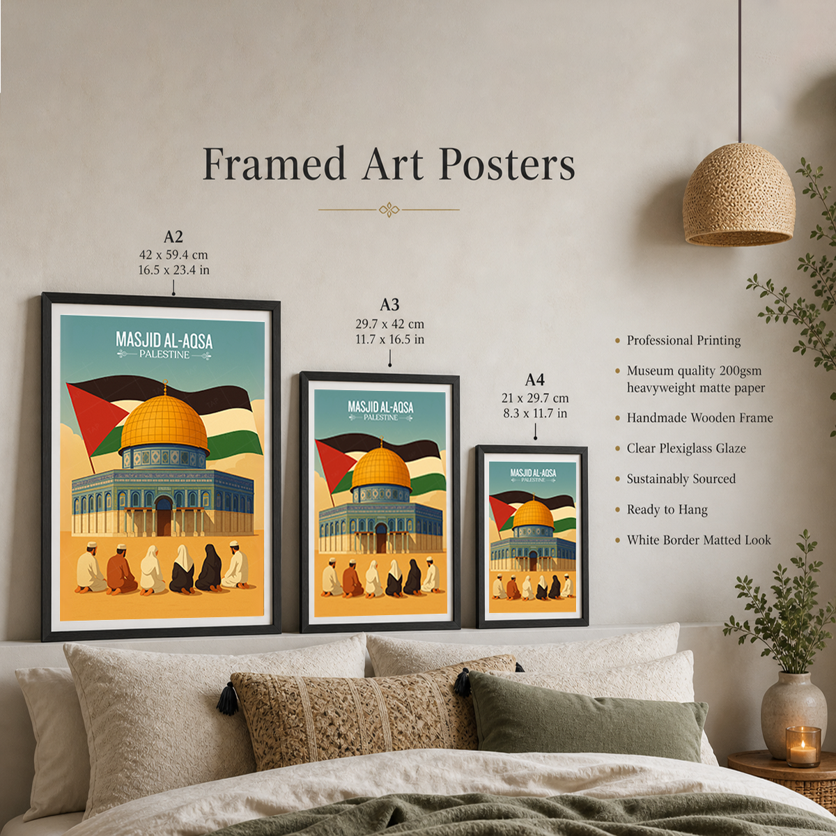 Masjid Al-Aqsa - Palestine - Travel Wall Art Deco Poster Print - Art Print - Travel Art Poster