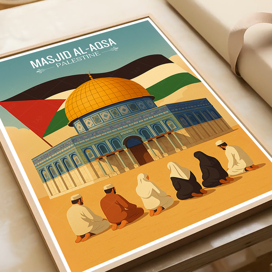 Masjid Al-Aqsa - Palestine - Travel Wall Art Deco Poster Print - Art Print - Travel Art Poster