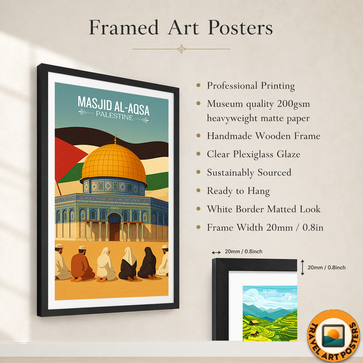 Masjid Al-Aqsa - Palestine - Travel Wall Art Deco Poster Print - Art Print - Travel Art Poster