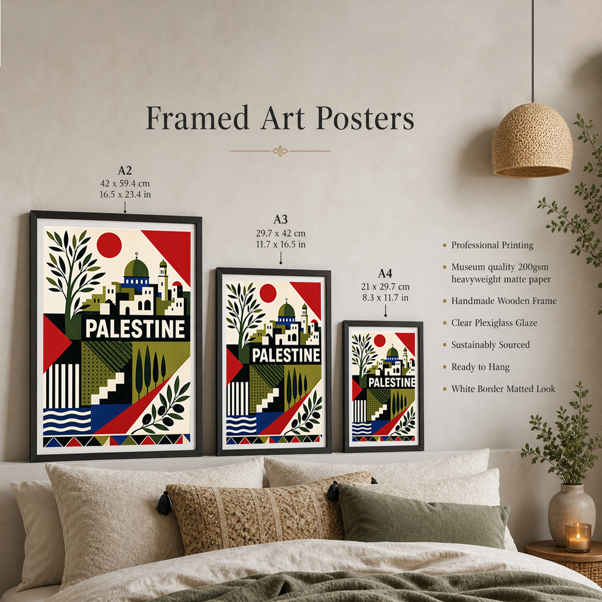 Palestine - Travel Wall Art Deco Poster Print - Art Print - Travel Art Poster