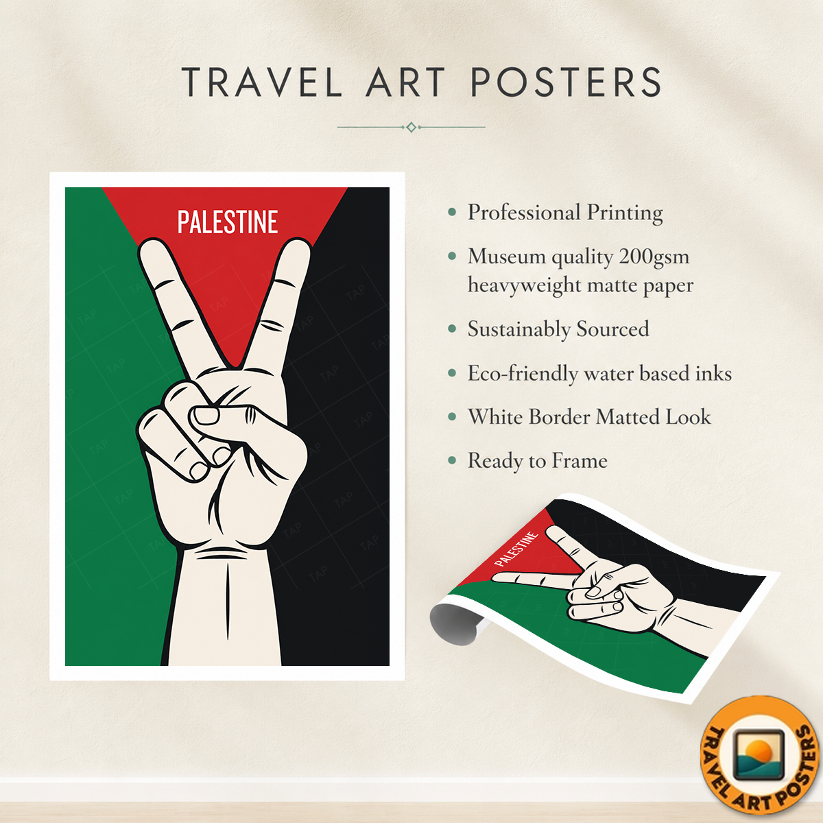Palestine - Travel Wall Art Deco Poster Print - Art Print - Travel Art Poster
