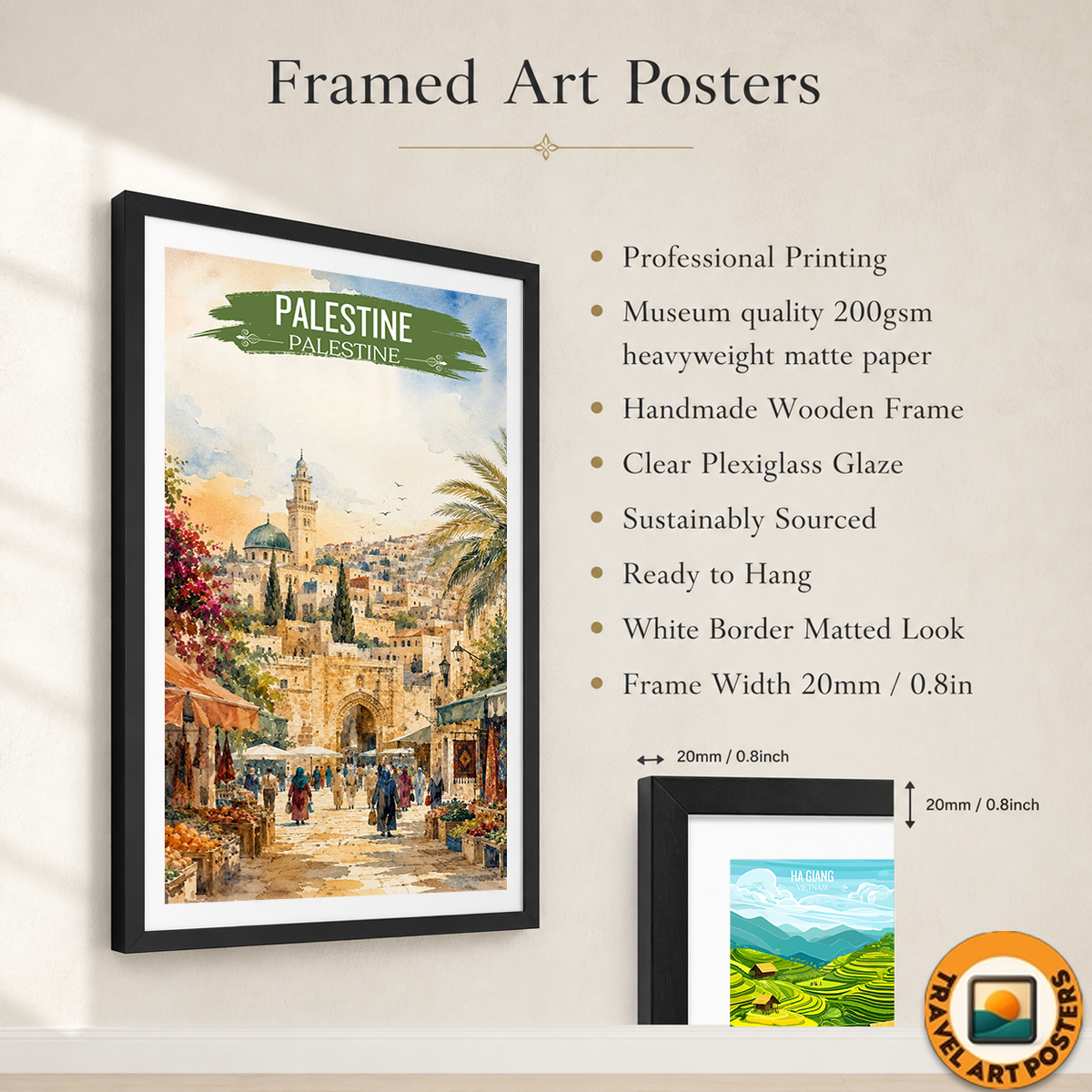 Palestine - Travel Wall Art Deco Poster Print - Art Print - Travel Art Poster