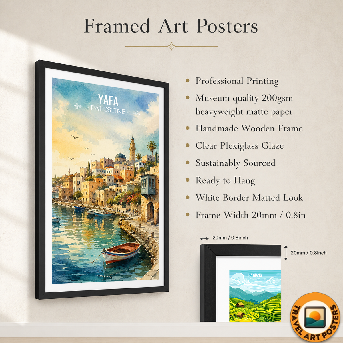 Yafa - Palestine - Travel Wall Art Deco Poster Print - Art Print - Travel Art Poster