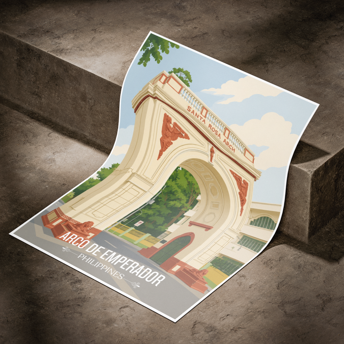 Arco de Emprerador - Philippines - Travel Wall Art Deco Poster Print - Art Print - Travel Art Poster