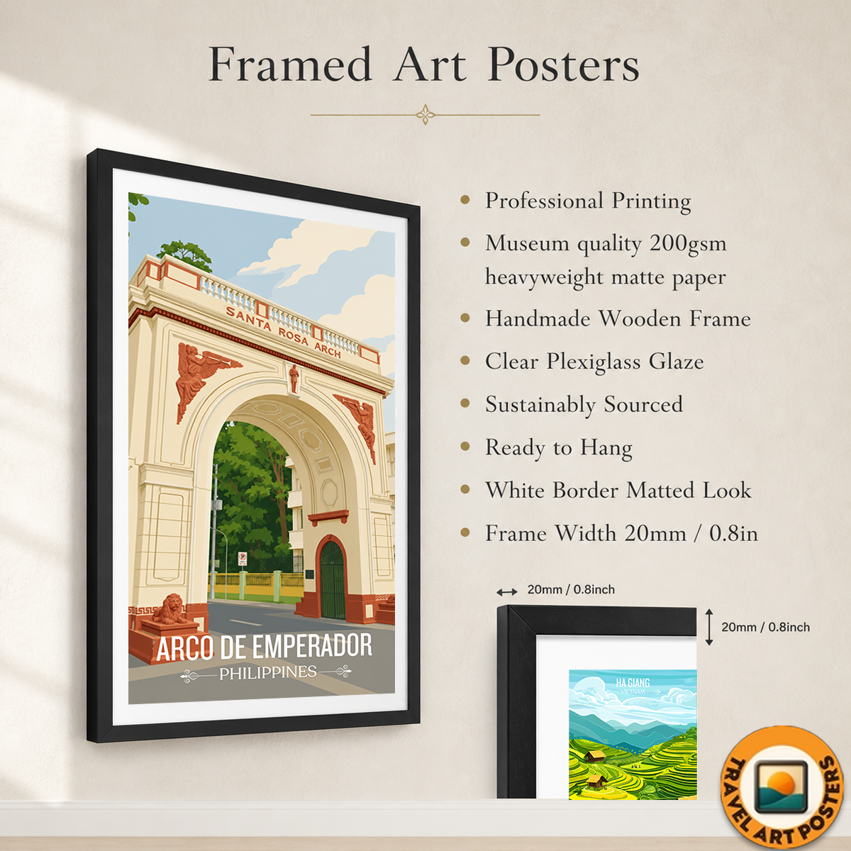 Arco de Emprerador - Philippines - Travel Wall Art Deco Poster Print - Art Print - Travel Art Poster