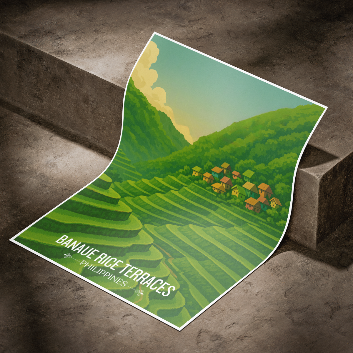 Banaue Rice Terraces - Philippines - Travel Wall Art Deco Poster Print - Art Print - Travel Art Poster