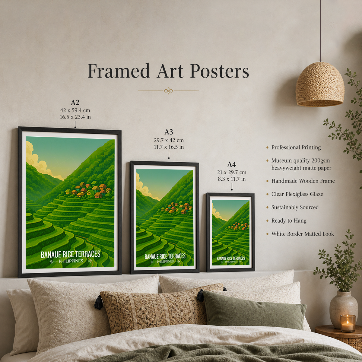 Banaue Rice Terraces - Philippines - Travel Wall Art Deco Poster Print - Art Print - Travel Art Poster