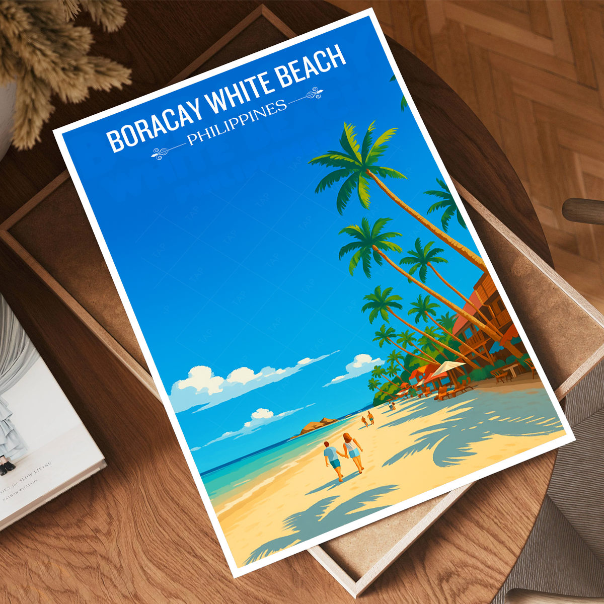 Boracay White Beach - Philippines - Travel Wall Art Deco Poster Print - Art Print - Travel Art Poster