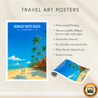 Boracay White Beach - Philippines - Travel Wall Art Deco Poster Print - Art Print - Travel Art Poster