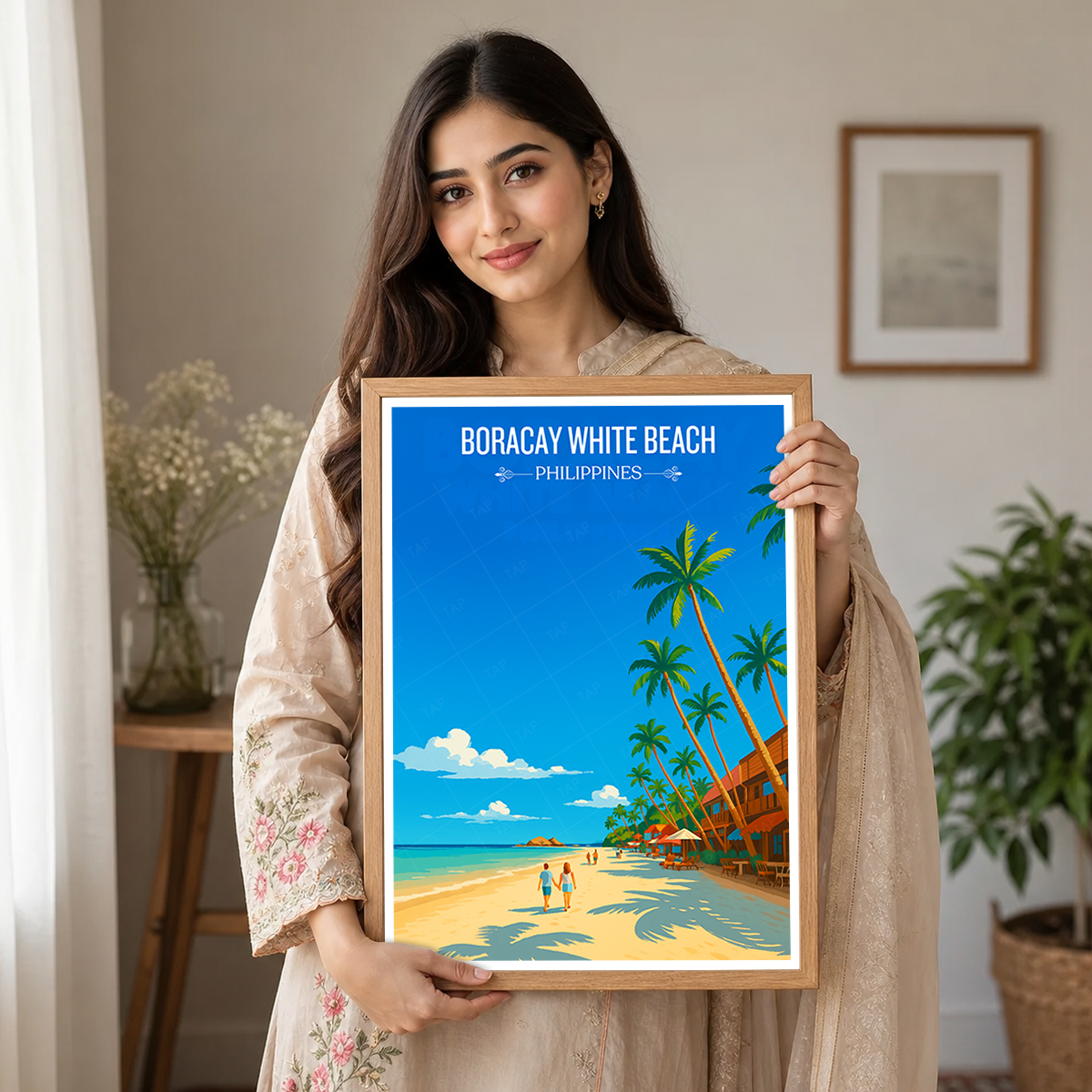 Boracay White Beach - Philippines - Travel Wall Art Deco Poster Print - Art Print - Travel Art Poster