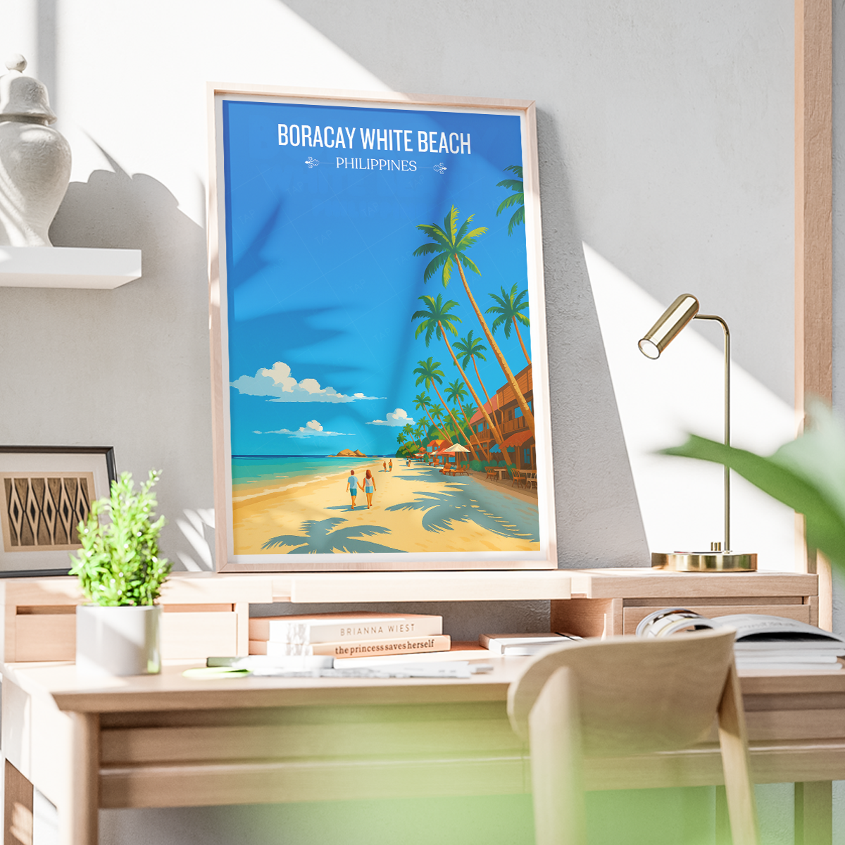 Boracay White Beach - Philippines - Travel Wall Art Deco Poster Print - Art Print - Travel Art Poster