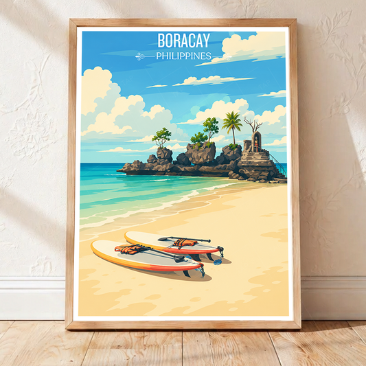 Boracay - Philippines - Travel Wall Art Deco Poster Print - Art Print - Travel Art Poster