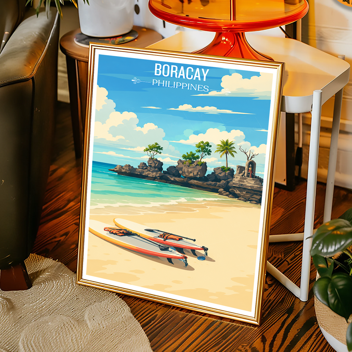 Boracay - Philippines - Travel Wall Art Deco Poster Print - Art Print - Travel Art Poster