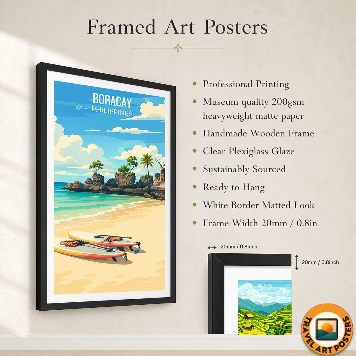 Boracay - Philippines - Travel Wall Art Deco Poster Print - Art Print - Travel Art Poster
