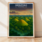 Chocolate Hills - Philippines - Travel Wall Art Deco Poster Print - Art Print - Travel Art Poster