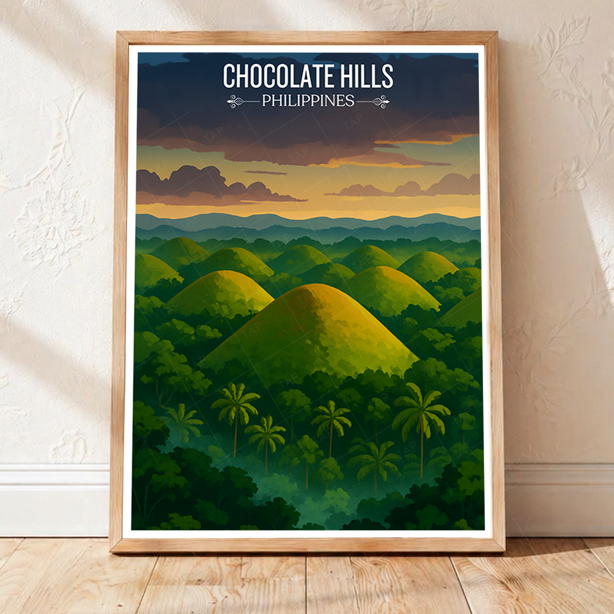 Chocolate Hills - Philippines - Travel Wall Art Deco Poster Print - Art Print - Travel Art Poster