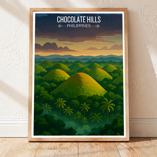 Chocolate Hills - Philippines - Travel Wall Art Deco Poster Print - Art Print - Travel Art Poster