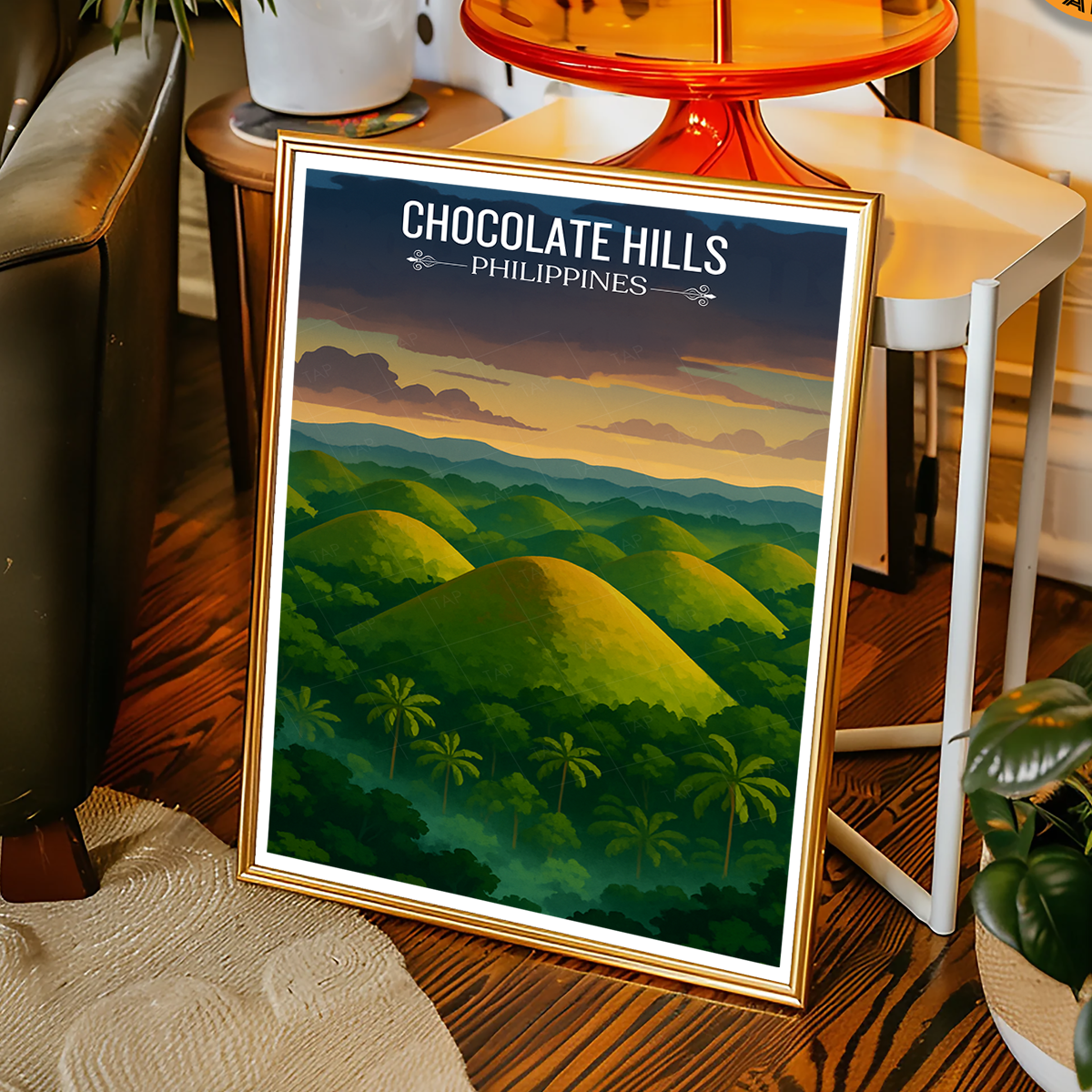 Chocolate Hills - Philippines - Travel Wall Art Deco Poster Print - Art Print - Travel Art Poster