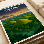 Chocolate Hills - Philippines - Travel Wall Art Deco Poster Print - Art Print - Travel Art Poster