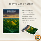 Chocolate Hills - Philippines - Travel Wall Art Deco Poster Print - Art Print - Travel Art Poster