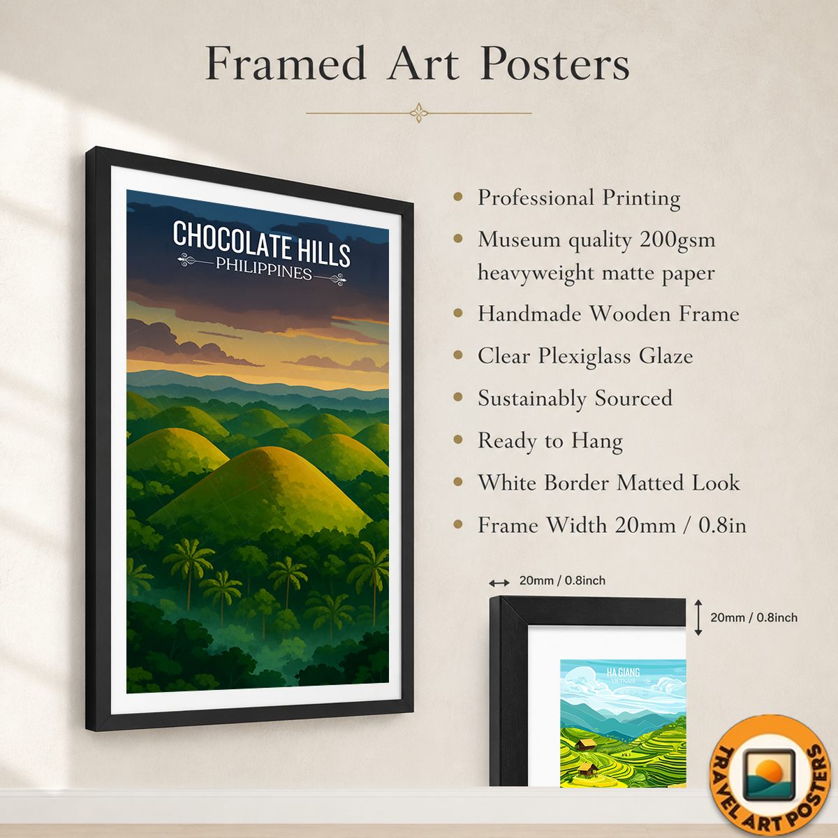 Chocolate Hills - Philippines - Travel Wall Art Deco Poster Print - Art Print - Travel Art Poster