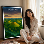 Chocolate Hills - Philippines - Travel Wall Art Deco Poster Print - Art Print - Travel Art Poster