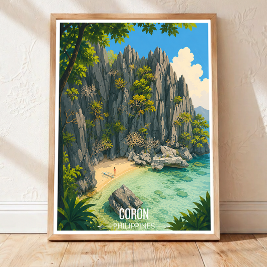 Coron - Philippines - Travel Wall Art Deco Poster Print - Art Print - Travel Art Poster