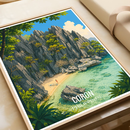 Coron - Philippines - Travel Wall Art Deco Poster Print - Art Print - Travel Art Poster