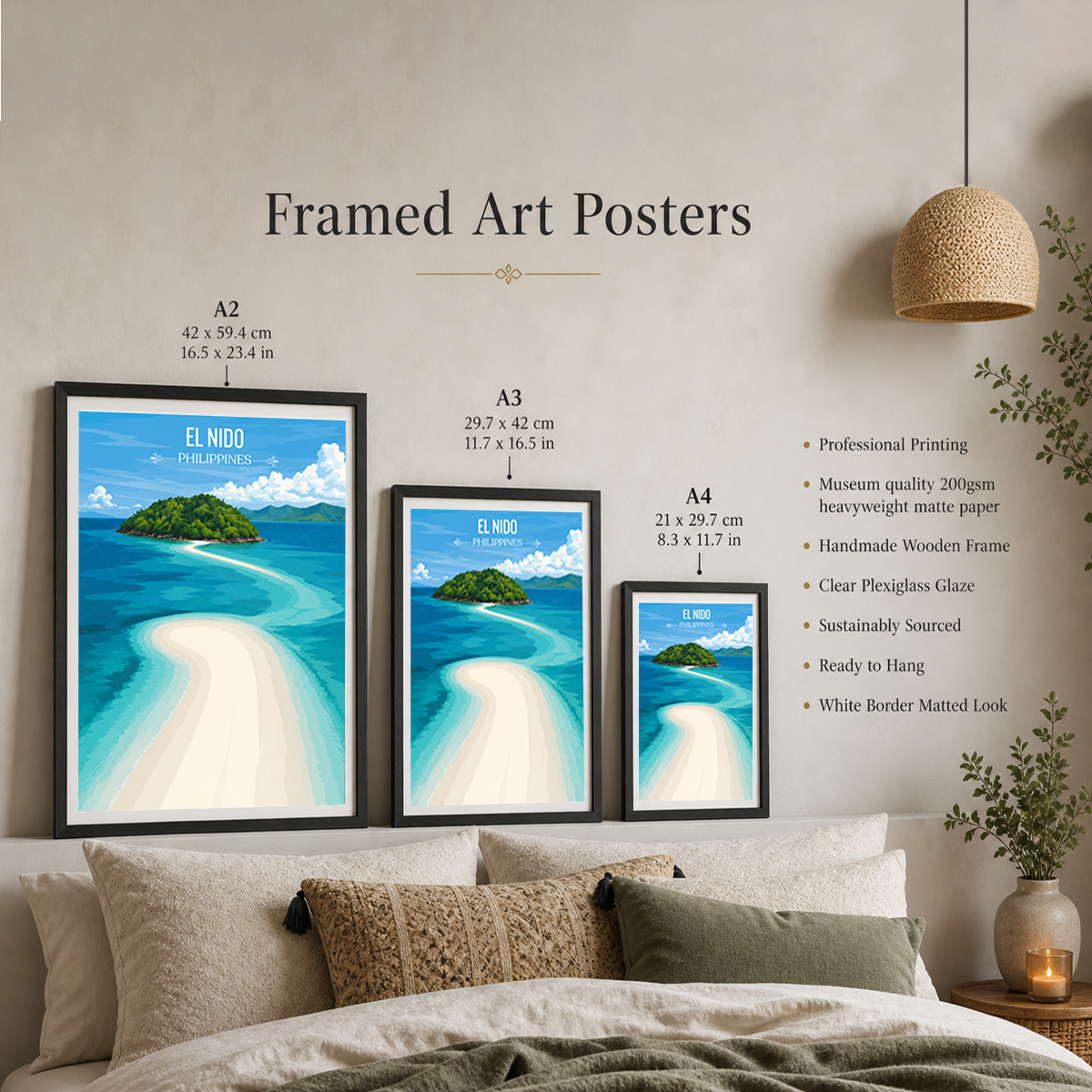 El Nido - Philippines - Travel Wall Art Deco Poster Print - Art Print - Travel Art Poster