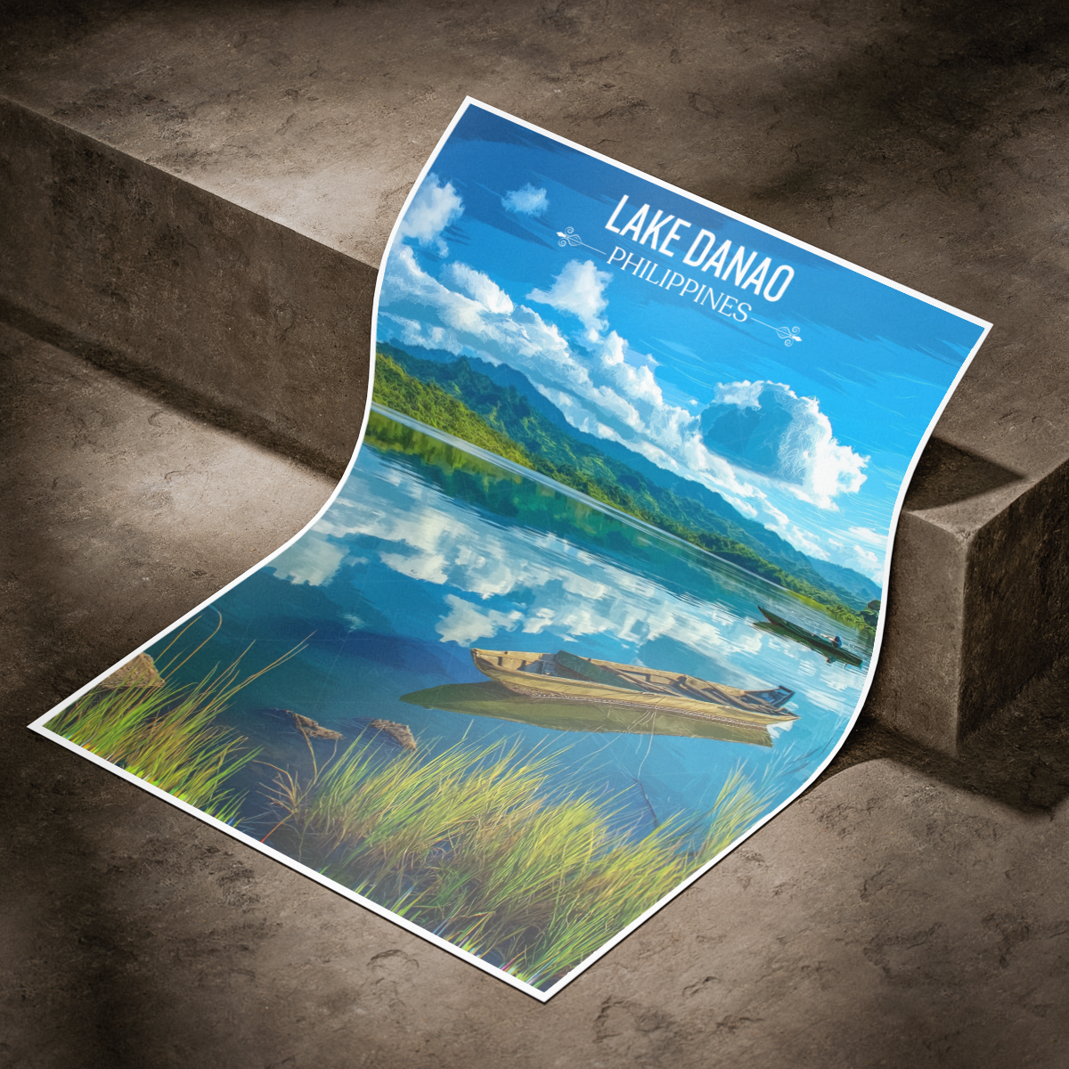 Lake Danao - Philippines - Travel Wall Art Deco Poster Print - Art Print - Travel Art Poster