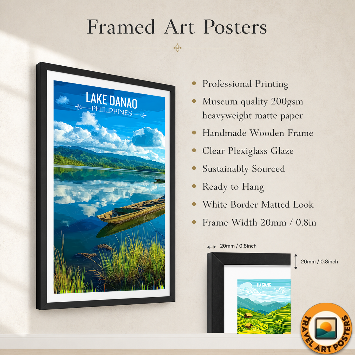 Lake Danao - Philippines - Travel Wall Art Deco Poster Print - Art Print - Travel Art Poster