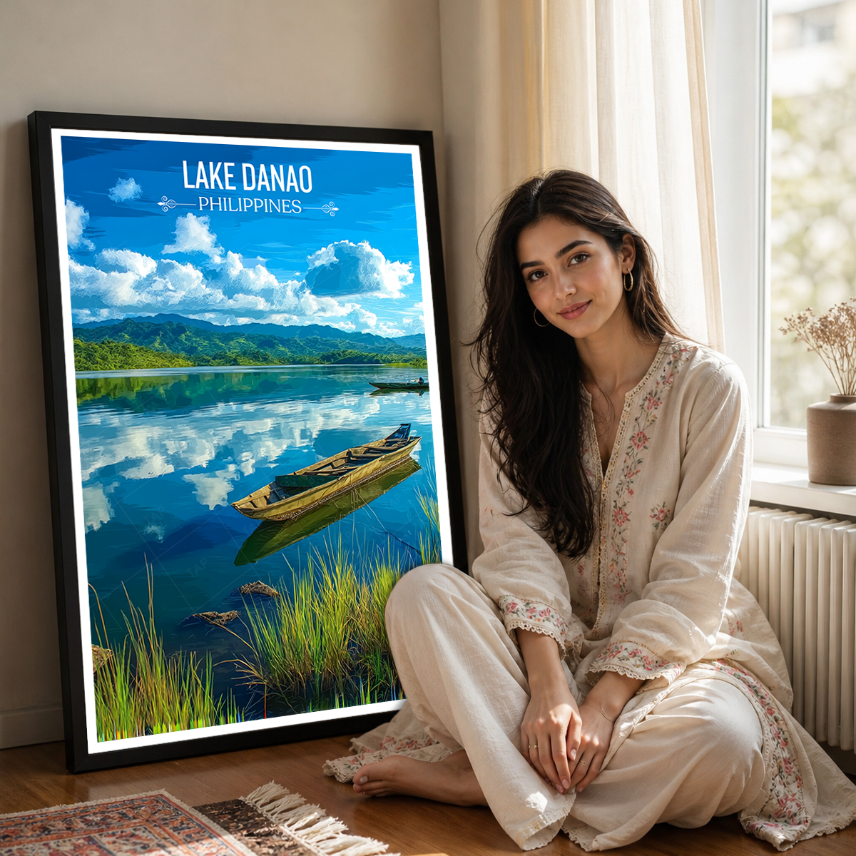 Lake Danao - Philippines - Travel Wall Art Deco Poster Print - Art Print - Travel Art Poster