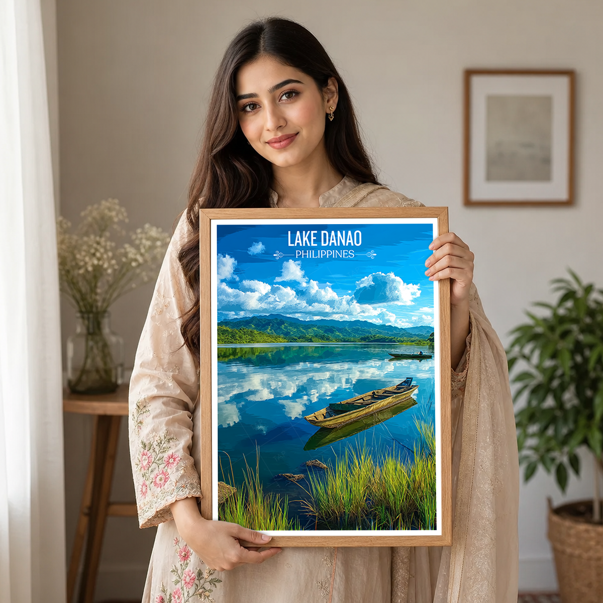 Lake Danao - Philippines - Travel Wall Art Deco Poster Print - Art Print - Travel Art Poster
