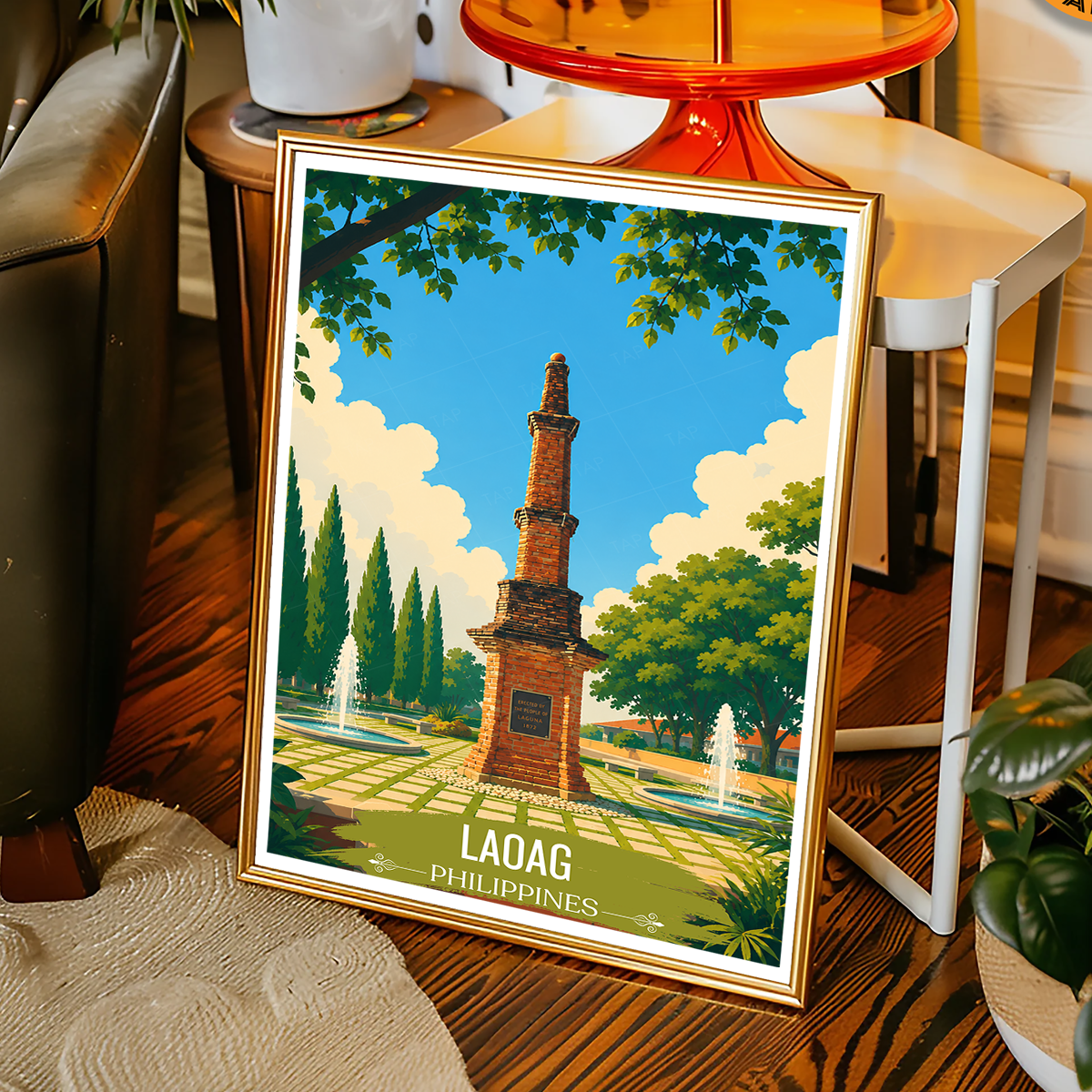 Laoag - Philippines - Travel Wall Art Deco Poster Print - Art Print - Travel Art Poster