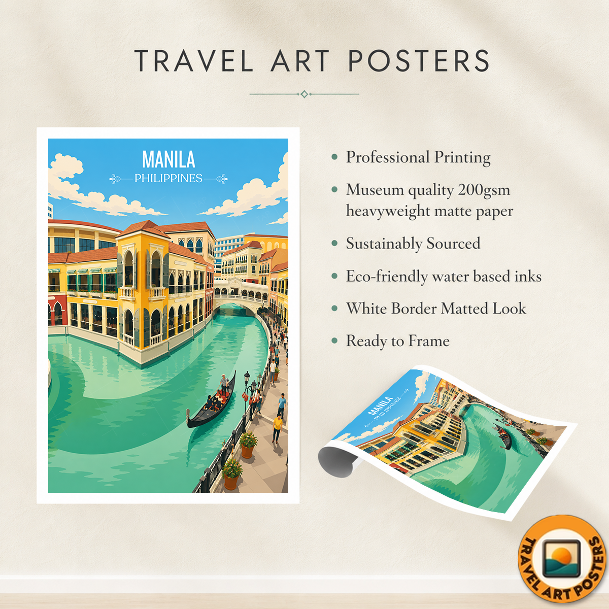 Manila - Philippines - Travel Wall Art Deco Poster Print - Art Print - Travel Art Poster