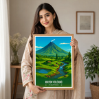 Mayon Volcano - Philippines - Travel Wall Art Deco Poster Print - Art Print - Travel Art Poster