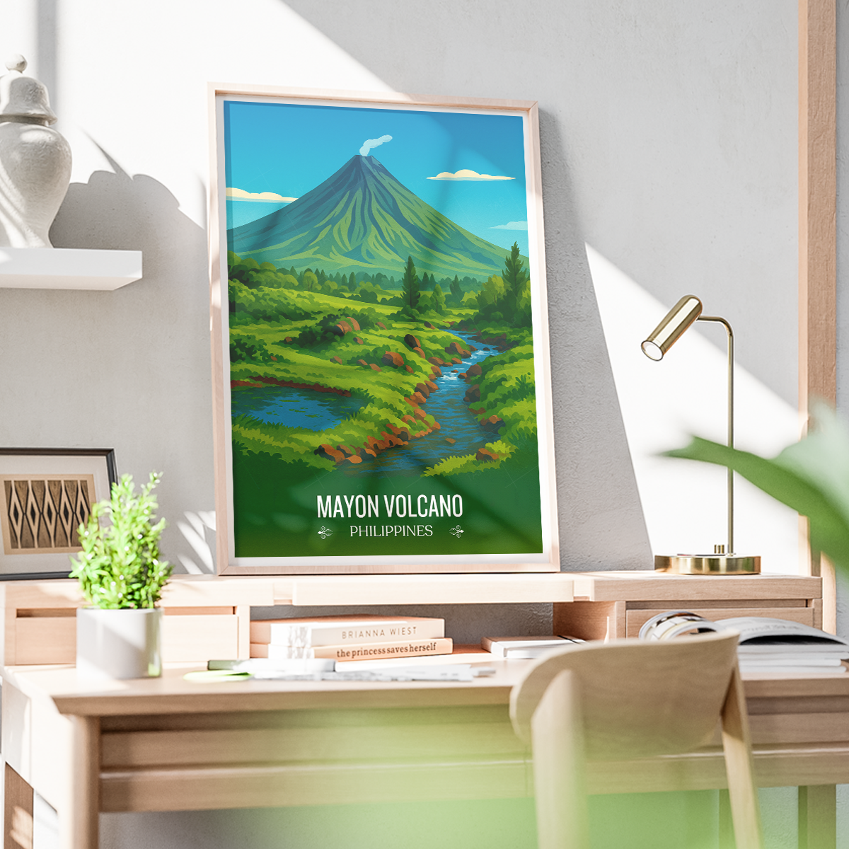 Mayon Volcano - Philippines - Travel Wall Art Deco Poster Print - Art Print - Travel Art Poster