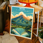 Mayon - Philippines - Travel Wall Art Deco Poster Print - Art Print - Travel Art Poster
