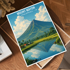 Mount Mayon - Philippines - Travel Wall Art Deco Poster Print - Art Print - Travel Art Poster