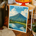 Mount Mayon - Philippines - Travel Wall Art Deco Poster Print - Art Print - Travel Art Poster