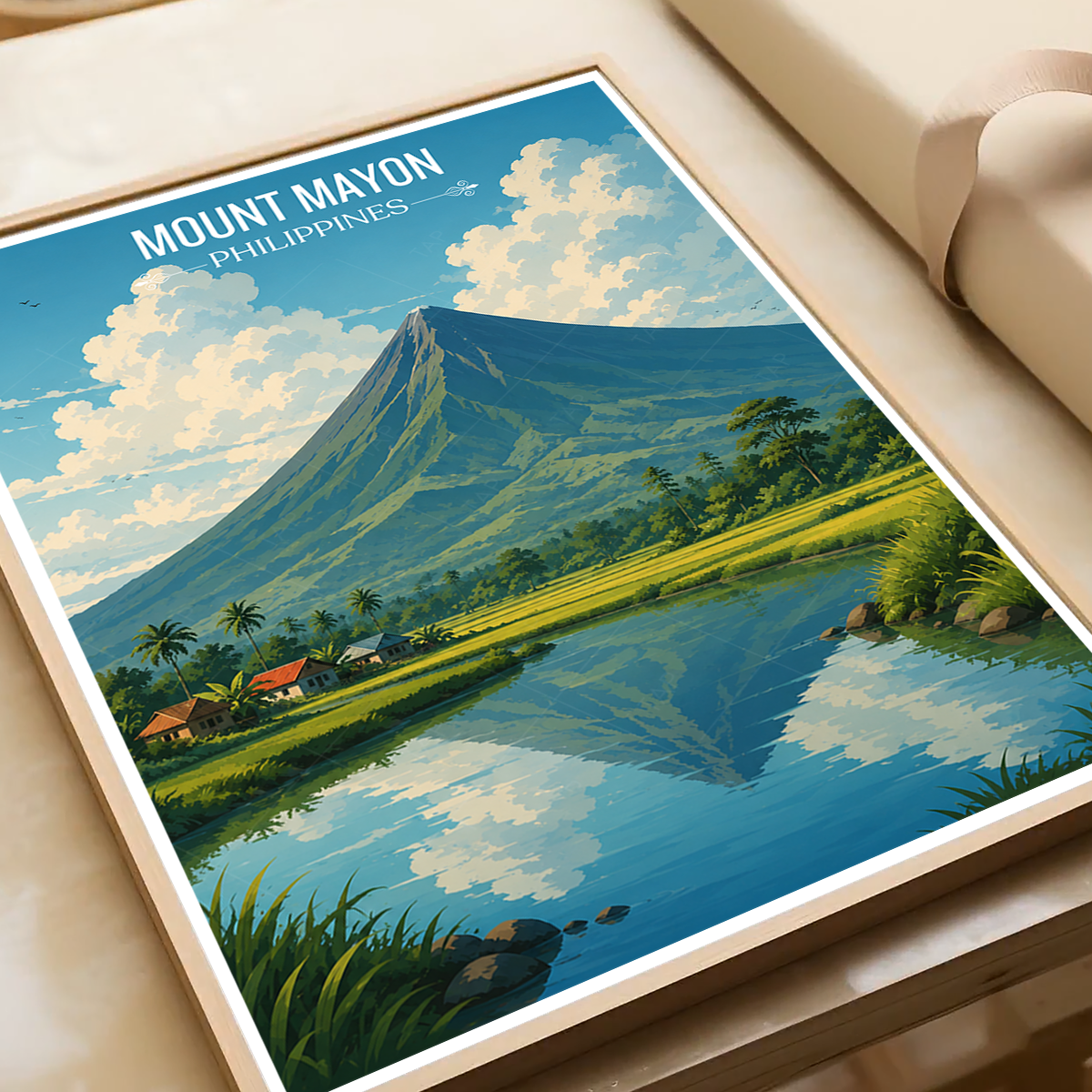 Mount Mayon - Philippines - Travel Wall Art Deco Poster Print - Art Print - Travel Art Poster