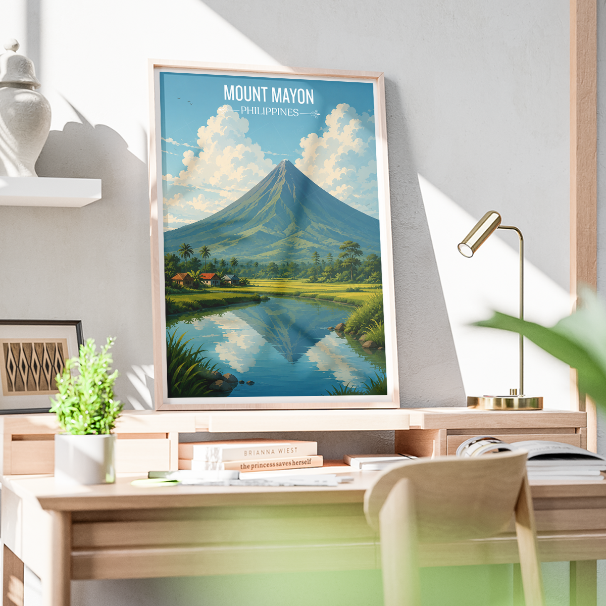 Mount Mayon - Philippines - Travel Wall Art Deco Poster Print - Art Print - Travel Art Poster